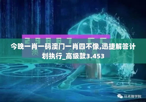 今晚一肖一码澳门一肖四不像,迅捷解答计划执行_高级款3.453