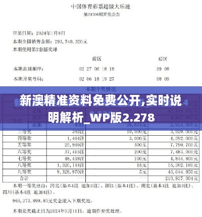 新澳精准资料免费公开,实时说明解析_WP版2.278