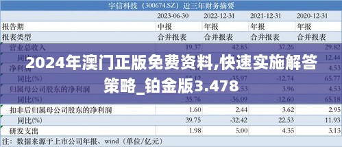 2024年澳门正版免费资料,快速实施解答策略_铂金版3.478