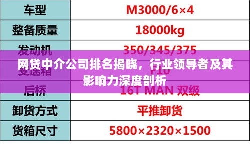 网贷中介公司排名揭晓，行业领导者及其影响力深度剖析